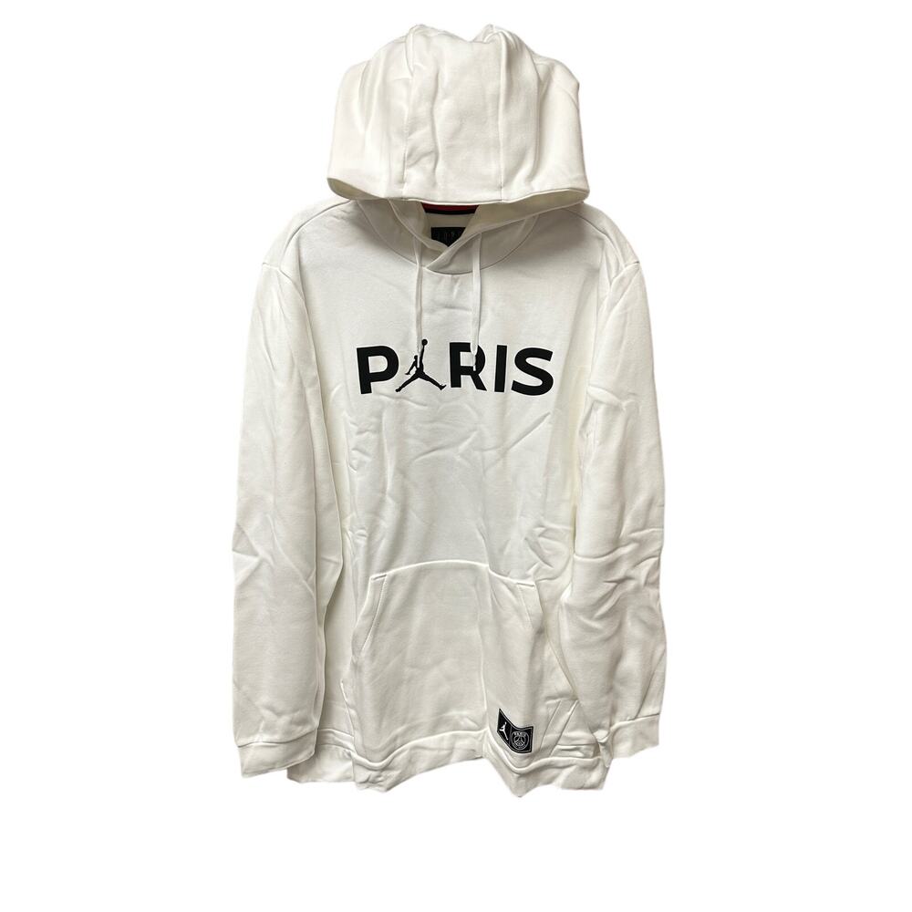 Nike Jordan Paris Saint-Germain PSG Hoodie White Size XXL BQ4200-100 New - Picture 3 of 16